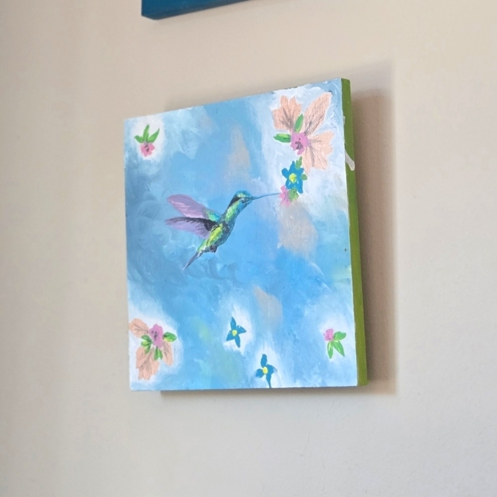 Hand painted reversible square board multi use Home Decor Wall Art - Picture 5 of 5